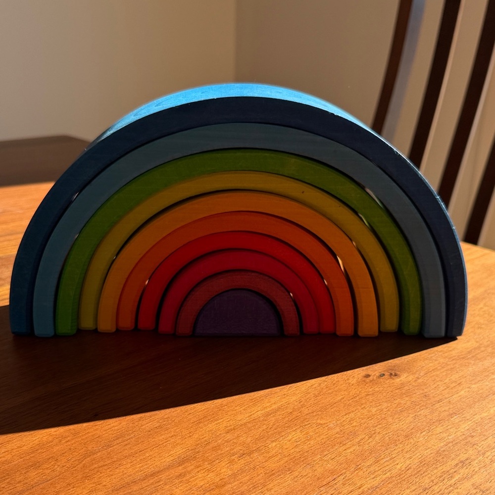 Grimm’s toys Wooden Rainbow Sunset Stacker